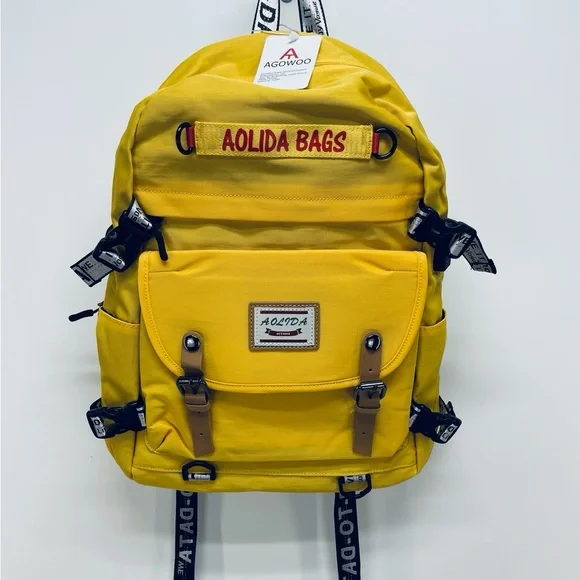 Aolida Bag Women’s Backpack Fashions Waterproof Rucksack School Laptop Usb Yelow - Picture 1 of 14